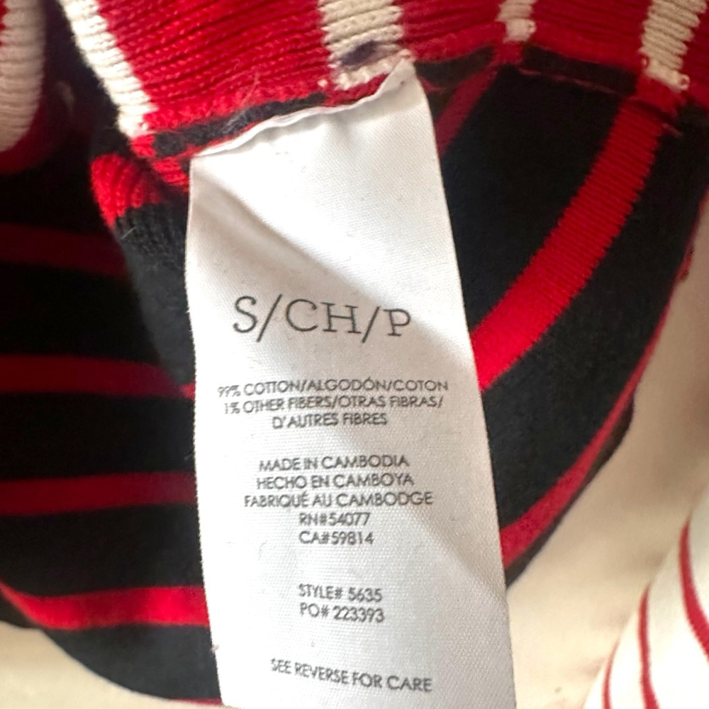 Cabi Red White Striped Contrast Pocket Sweater Women’s Small - Picture 6 of 8
